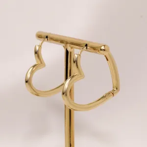 BRINCO ARGOLA FECHADA CORAÇÃO BANHO OURO 18K
