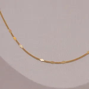 COLAR LONGO LOSÂNGULO  BANHO OURO 18K