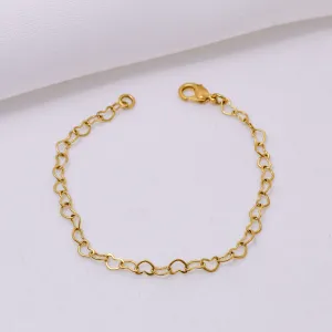 PULSEIRA CORAÇÃO PP BANHO OURO 18K