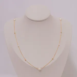 COLAR LONGO PÉROLAS BANHO OURO 18K