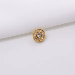 PINGENTE REDONDO EM ZIRCÔNIA BANHO OURO 18K