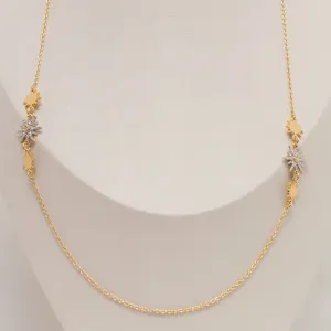 COLAR ESTRELA ECHEVERIA COM RÓDIO BRANCO BANHO OURO 18K