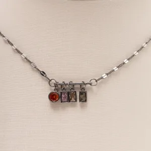 CONJUNTO COLORIDO BANHO RÓDIO NEGRO