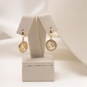 CONJUNTO ÁRVORE DA VIDA COM ZIRCÔNIA BANHO OURO 18K