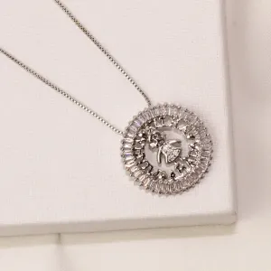 COLAR  FILHO MANDALA MINHA FILHA AMADA BANHO RÓDIO BRANCO