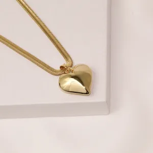 COLAR FIO ALEMÃO COM PINGENTE CORAÇÃO BANHO OURO 18K