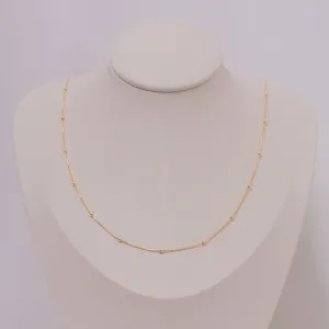 COLAR LONGO BOLINHAS BANHO OURO 18K