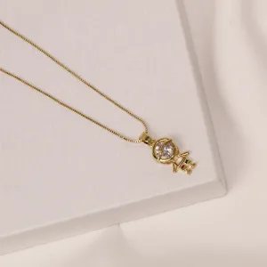 COLAR FILHO MENINO CRISTAL BANHO OURO