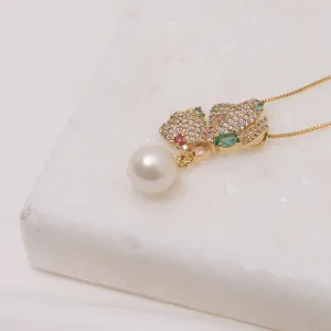 COLAR BORBOLETA COM ZIRCÔNIA COLORIDA BANHO OUROO 18K