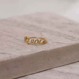 ANEL PEACE LISO BANHO OURO 18K