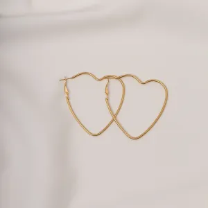 BRINCO ARGOLA M CORAÇÃO BORDA FINA BANHO OURO 18K