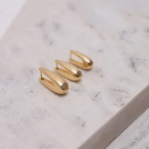BRINCO ARGOLA CLICK ABAULADA M BANHO OURO 18K