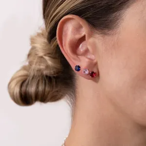 BRINCO PONTO DE LUZ ZIRCÔNIA ROSA CLARO BANHO PRATA