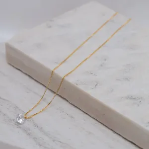 COLAR PONTO DE LUZ  COM ZIRCÔNIA CRISTAL M BANHO OURO 18K