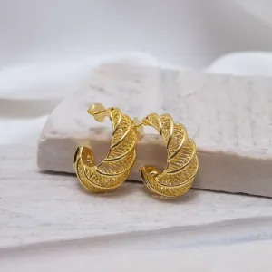 BRINCO ARGOLA GRANDE VAZADA BANHO OURO 18K