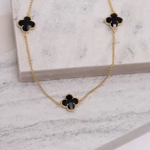 CHOKER VIRGINIA PEDRA PRETA BANHO OURO 18K