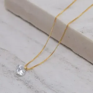 COLAR PONTO DE LUZ  COM ZIRCÔNIA CRISTAL M BANHO OURO 18K