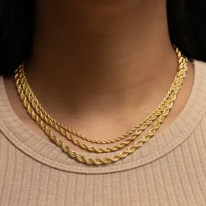 CORRENTE CABO DE AÇO M 4MM BANHO OURO 18K
