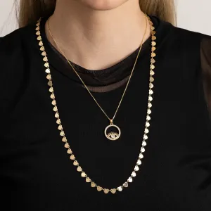 COLAR OLHO GREGO COM ZIRCÔNIAS CRISTAIS BANHO OURO 18K