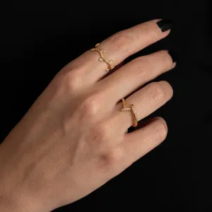 ANEL PREGO FINO COM ZIRCÔNIA BANHO OURO 18K
