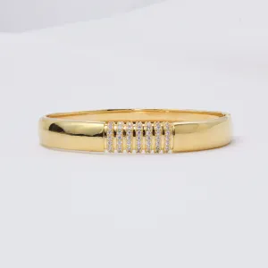 BRACELETE COM ZIRCÔNIAS CRISTAIS BANHO OURO 18K