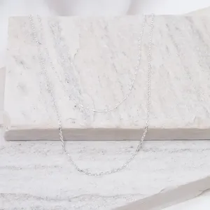COLAR DUPLO COM ZIRCÔNIAS CRISTAIS BANHO PRATA