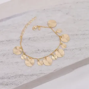 PULSEIRA CÍRCULOS DIAMANTADOS BANHO OURO 18K