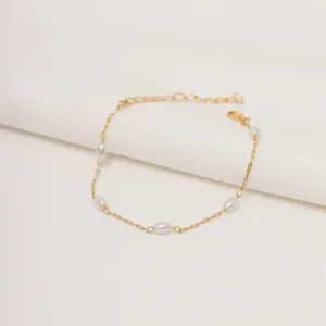 PULSEIRA PÉROLAS P BANHO OURO 18K