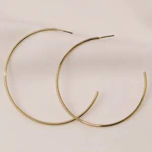 BRINCO ARGOLA MÉDIA FININHA BANHO OURO 18K