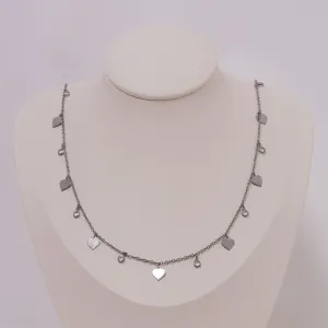 COLAR CORAÇÃO LONGO BANHO RÓDIO NEGRO