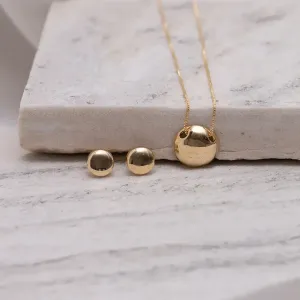 CONJUNTO MEIA BOLA LISA BANHO OURO 18K
