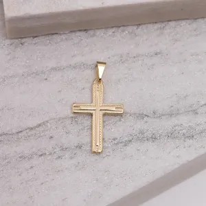 PINGENTE CRUZ MASCULINA BANHO OURO 18K