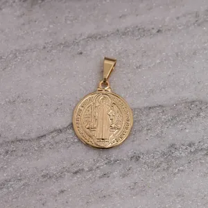 PINGENTE MEDALHA SÃO BENTO P BANHO OURO 18K