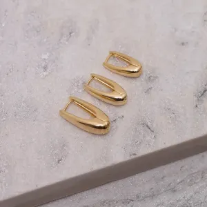 BRINCO ARGOLA CLICK ABAULADA M BANHO OURO 18K