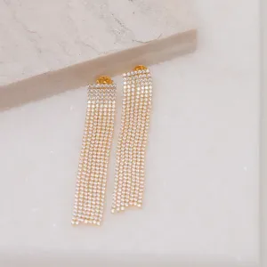 BRINCO FESTA FRANJA COM ZIRCÔNIAS CRISTAIS BANHO OURO 18K