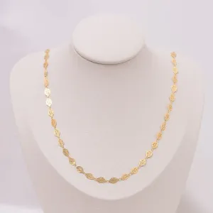 COLAR LONGO FOLHAS BANHO OURO 18K