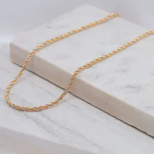 CORRENTE CABO DE AÇO 3 CORES 4MM BANHO OURO 18K