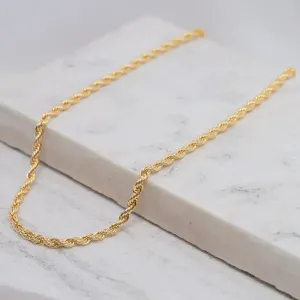 CORRENTE CABO DE AÇO M 4MM BANHO OURO 18K