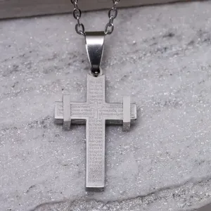 CORRENTE MASCULINA COM CRUZ AÇO INOX