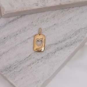 PINGENTE CORAÇÃO CRAVEJADO VAZADO BANHO OURO 18K