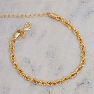 PULSEIRA CABO DE AÇO 4MM BANHO OURO 18K