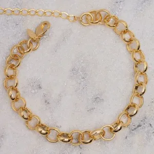 PULSEIRA ELO PORTUGUÊS M 6MM BANHO OURO 18K