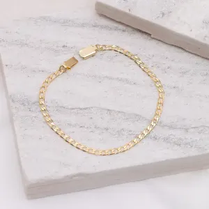 PULSEIRA MASCULINA ELOS GRUMET 3.8MM BANHO OURO 18K