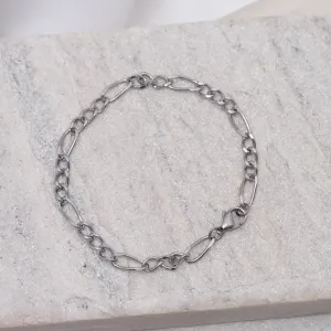 PULSEIRA MASCULINA TRÊS ELOS AÇO INOX