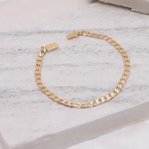 PULSEIRA MASCULINA ELOS GRUMET 4MM BANHO OURO 18K