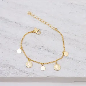 PULSEIRA MEDALHAS SÃO BENTO P BANHO OURO 18K