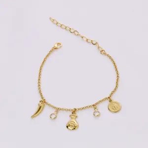 PULSEIRA PINGENTE SORTE BANHO OURO 18K