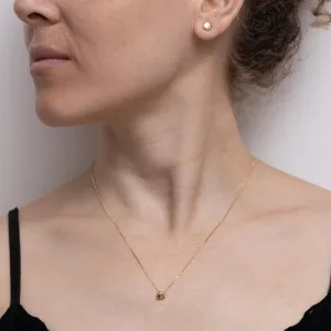 CONJUNTO BOLINHA ACHATADA LISA BANHO OURO 18K