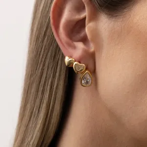 BRINCO ARGOLINHA CORAÇÃO BANHO OURO 18K