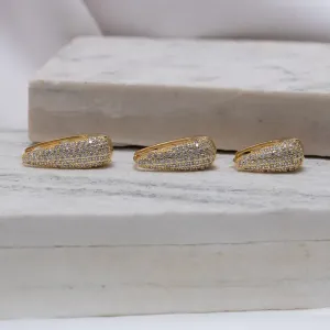 BRINCO ARGOLA GOTA P CRAVEJADA COM ZIRCÔNIAS BANHO OURO 18K